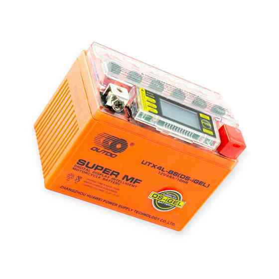 Аккумулятор (110x85x70) Хонда AF18,27, мопед Дельта гелевый оранжевый с инд зар и вольтметром 12V4A Мукачево