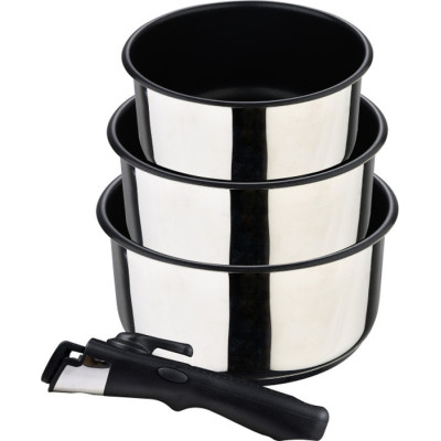 Ківш Bergner Click &amp; cook, набір зі знімною ручкою 1.5/2.1/3 л, 4 предмети (BG-32293-MM) Вінниця - фото 1