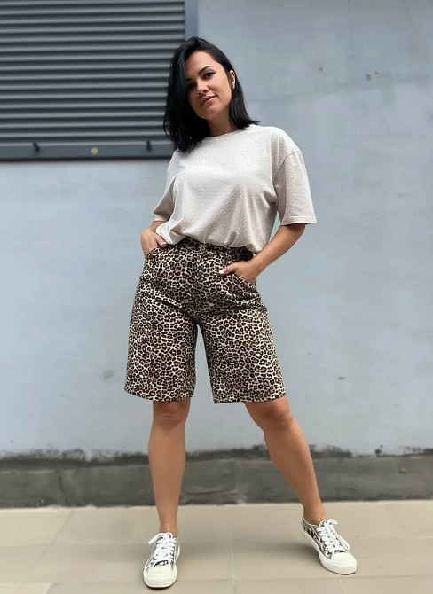 Шорты женские джинсовые X Denim 2082 Mom бермуды леопардовые коричневые, коричневый, 36 Киев - изображение 14