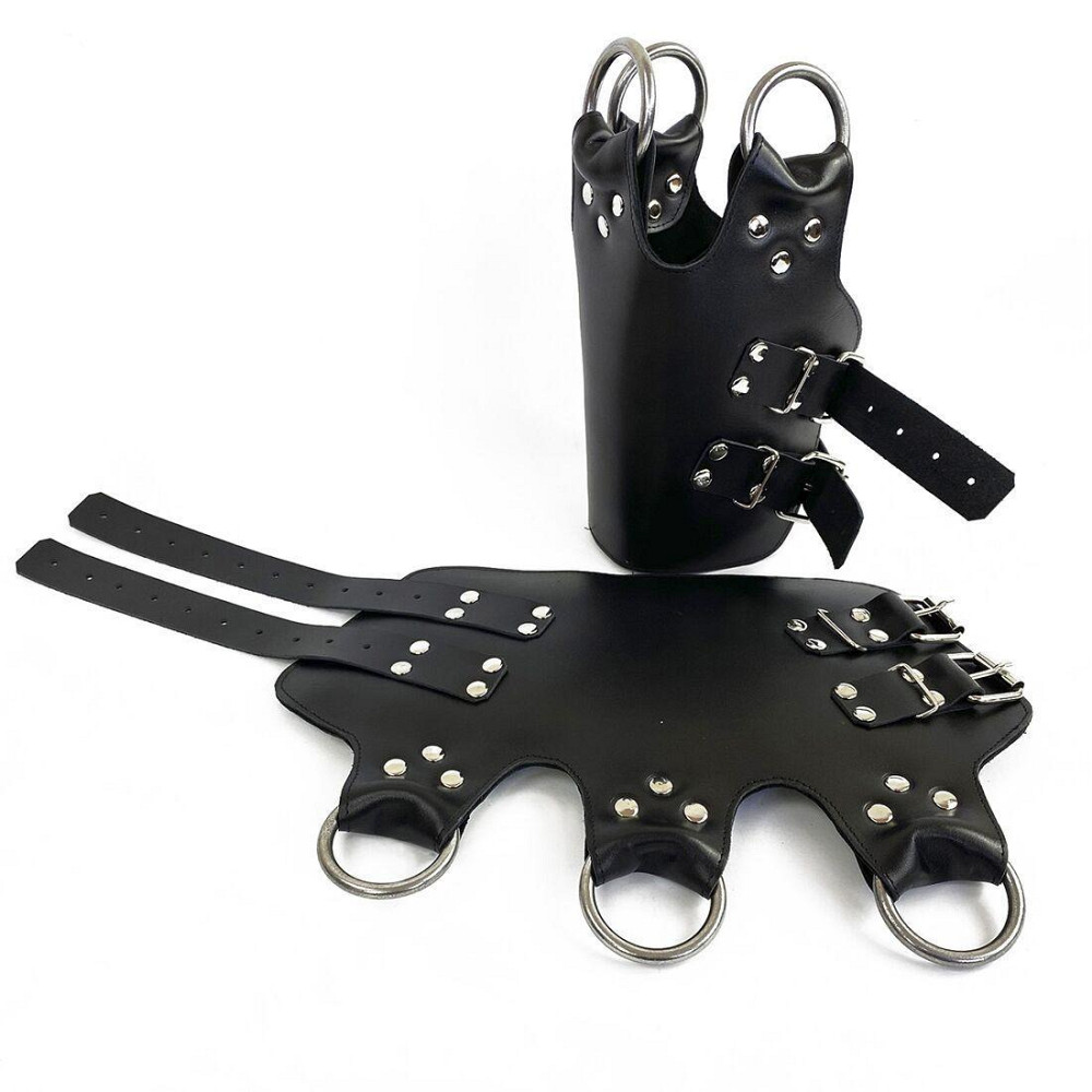 Поножі-манжети для підвісу за ноги Art of Sex – Leg Cuffs For Suspension, чорні, натуральна шкіра Sex Aura Київ - фото 2