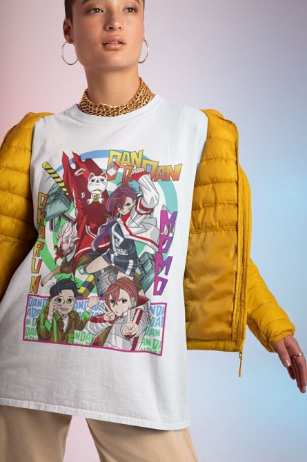 Футболка з аніме принтом Дандадан Окарун Момо Айасе оверсайз (S/M/L) Чорний AnimeJ0808 Дніпро - фото 3