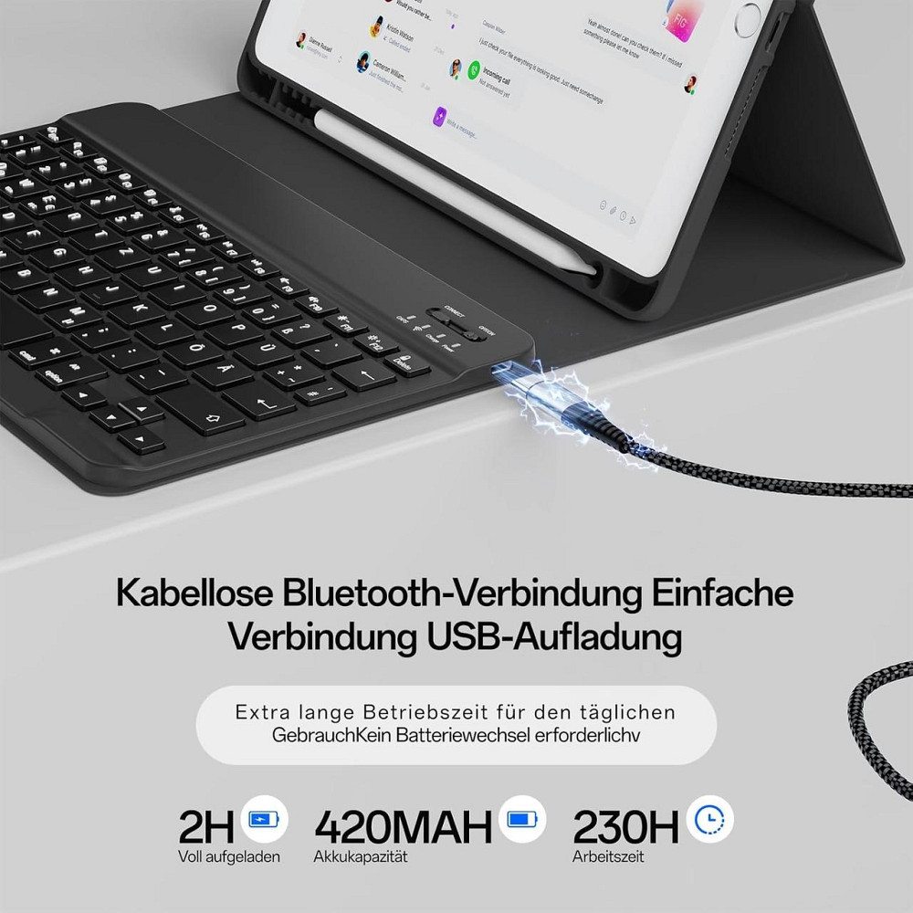 Защитный чехол с Bluetooth клавиатурой для iPad 9th/8th/7th Generation 10.2 Inch 2021/2020/2019 Днепр - изображение 3