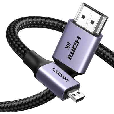 Кабель мультимедийный HDMI M to HDMI micro M 2.0m V2.1 8K60Hz HD164 black Ugreen (15517) Винница
