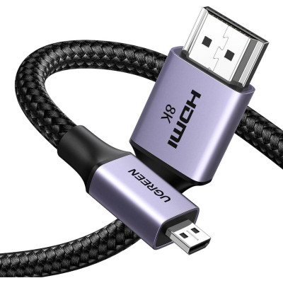 Кабель мультимедийный HDMI M to HDMI micro M 2.0m V2.1 8K60Hz HD164 black Ugreen (15517) Винница - изображение 2