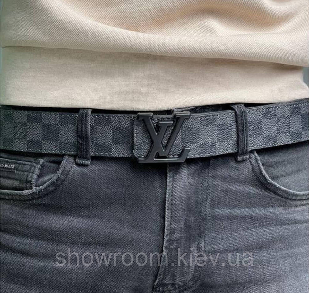 Мужской кожаный брендовый ремень (7010-1 black) Киев - изображение 3