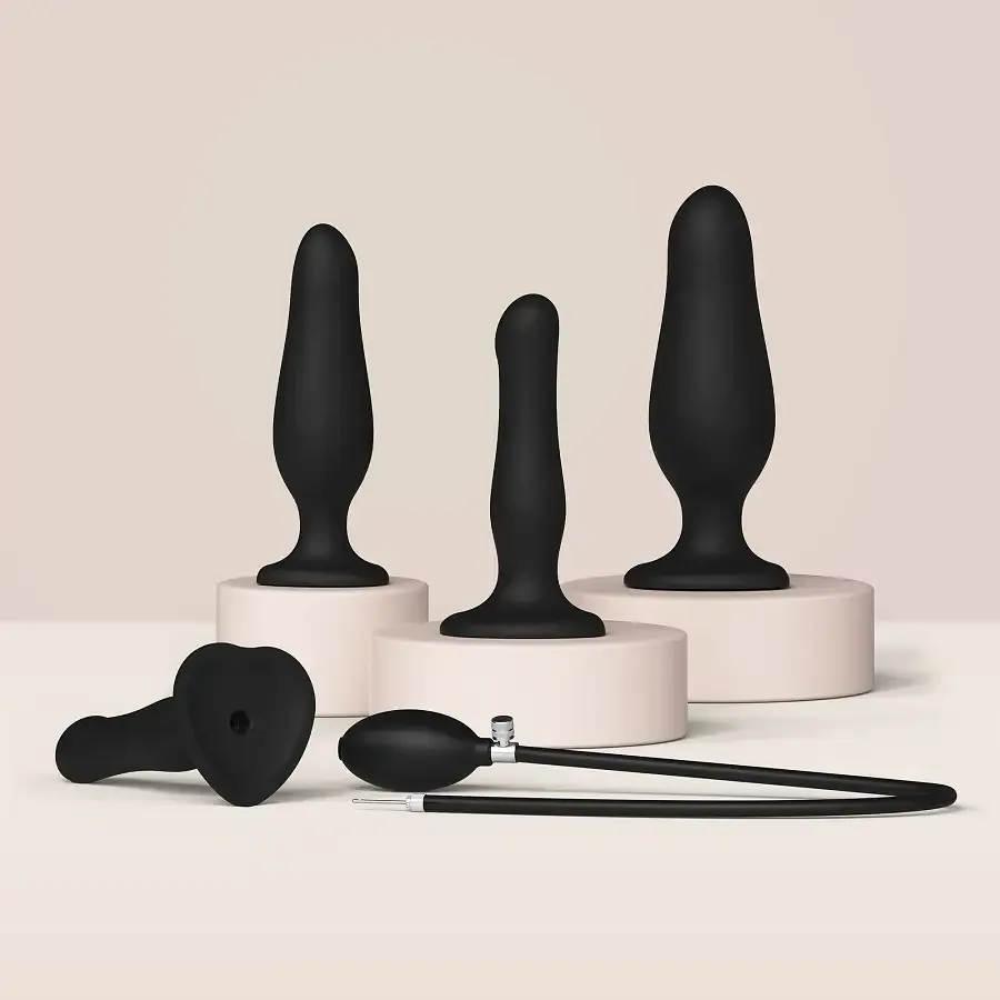 Надувний фалоімітатор Strap-On-Me INFLATABLE DILDO PLUG - NOIR, кулька всередині, діаметр до 6 см Львів - фото 4