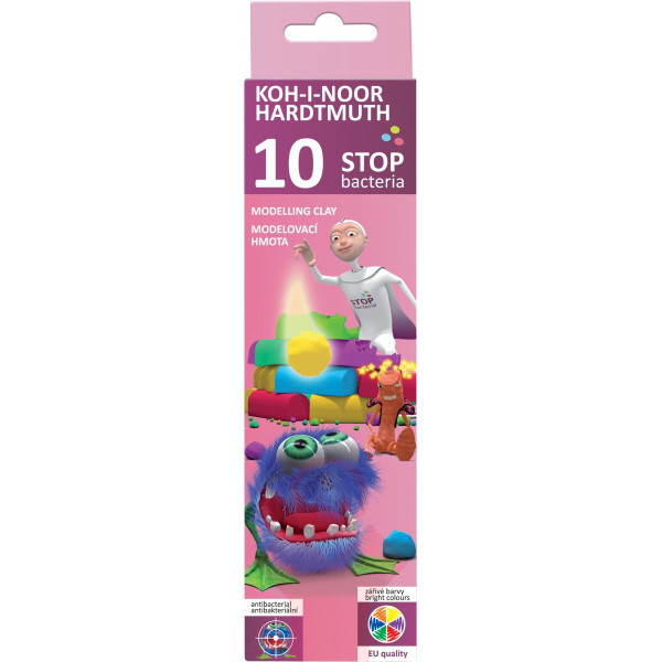 Пластилін "Koh-i-noor" 131810 10кол. 200г "Stop bacteria", шт Київ - фото 1