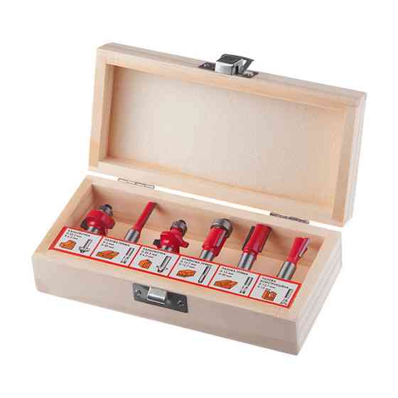 Набір фрез INTERTOOL HT-0072 кінцевих по деревині, 6 шт. - фрези для обробки дерева Львів