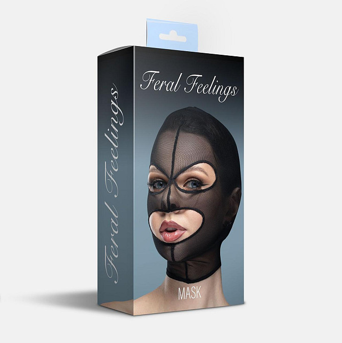 Маска сітка з відкритим ротом та очима Feral Feelings - Mask Black Sex Aura Київ - фото 2