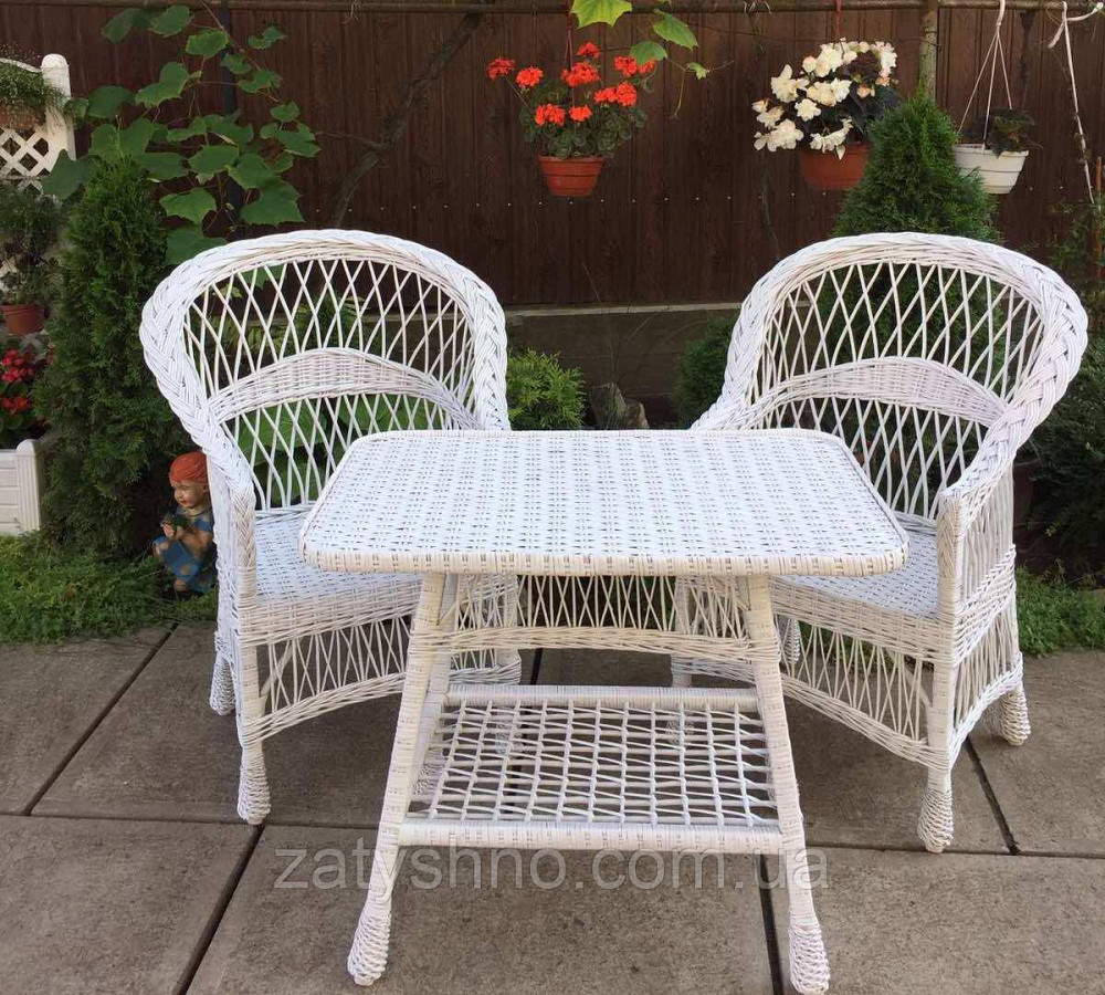 Плетені меблі біла|  Комплект плетеної із лози| меблі з лози для дачі Київ - фото 1
