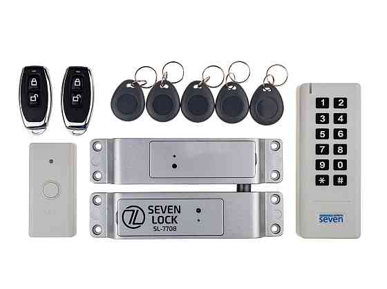 Бездротовий комплект контролю доступу з радіобрелками SEVEN LOCK SL-7708r black Київ