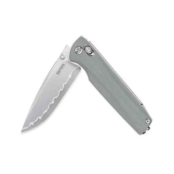 Ніж складаний туристичний SRM Terrier 258L-GK2 (9.3 см) 140Cr / G10 сірий Київ