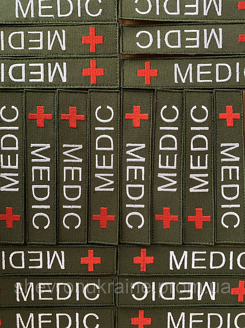 Шеврон планка MEDIC на оливе (Форма прямоугольная. На липучке) Размер 2.5x12см Киев - изображение 5