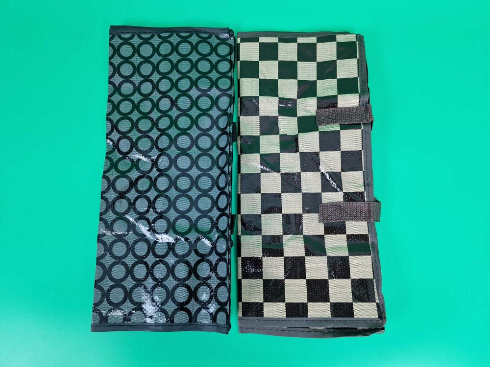 Сумка хозяйственная на змейке на змейке , полипропиленовая,  с цветным рисунком  №4 Шахматы+круги (54x46x25) (1 шт) Харьков - изображение 2