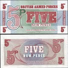 British Armed Forces Британська Армія 5 N. Pence 1972 UNC 6th. Ser. M47 Полтава - фото 1