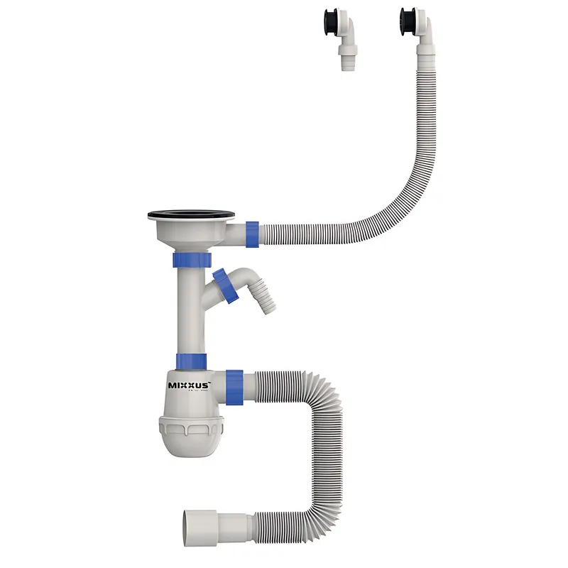 Сифон для кухні Mixxus SK-06-BL 3 1/2"x40 з пластиковою сіткою, відведенням для пральної машини ( 14989 ) Харків - фото 1