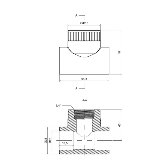 Тройник PPR Thermo Alliance 25х3/4"х25 ВР Київ