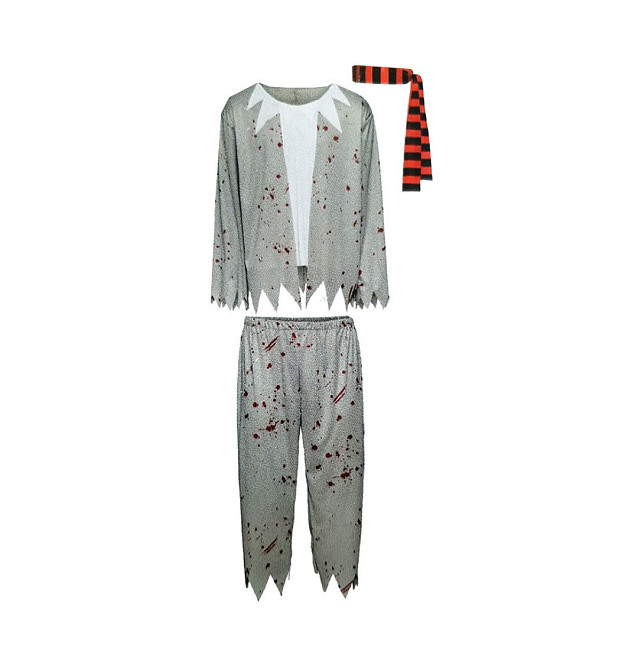 Костюм Зомби для вечеринки на Хеллоуин футболка с длинным рукавом, штаны, шарф размер L -XL серый Киев - изображение 2