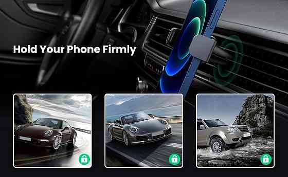 Автомобільне кріплення для смартфона 4.7-7.2" (На решітку) LP120  Ugreen Косм. Сіре Винница