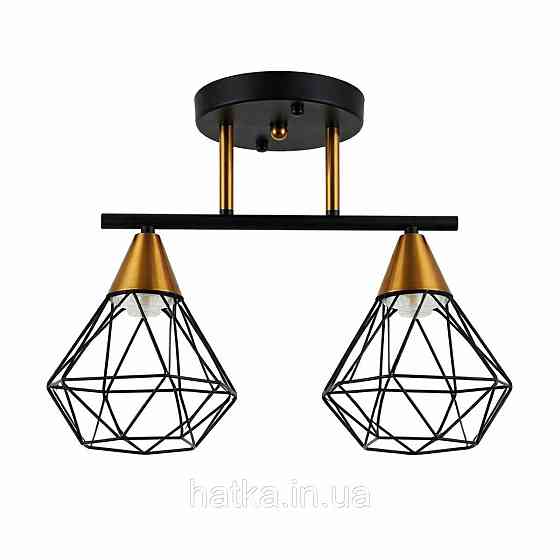 Люстра стельова на 2 плафони VALESO XL25115-2 для спальні та передпокою Чорний Мідь XL25115-2 Київ