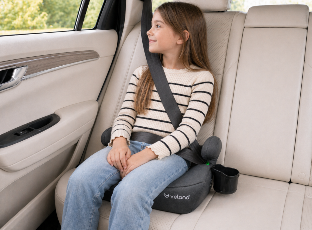 Бустер VELANO Primo i-Size 125–150 см, ISOFIX + підстаканник, grey Київ - фото 5