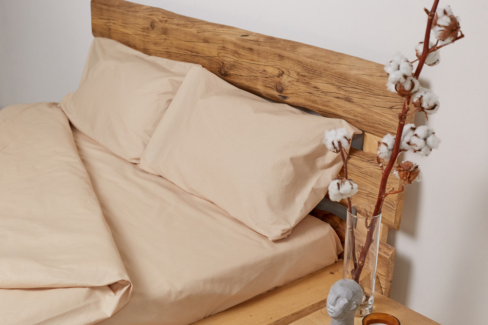 Комплект постільної білизни Ideal Textile бязь євро бежевий (56860373) Чернівці - фото 4