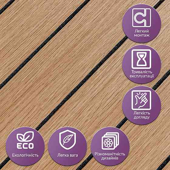 Покрытие виниловое самоклеющееся 3D рейки 600х600х2,8мм Теплый янтарь SW-00002205 Днепр