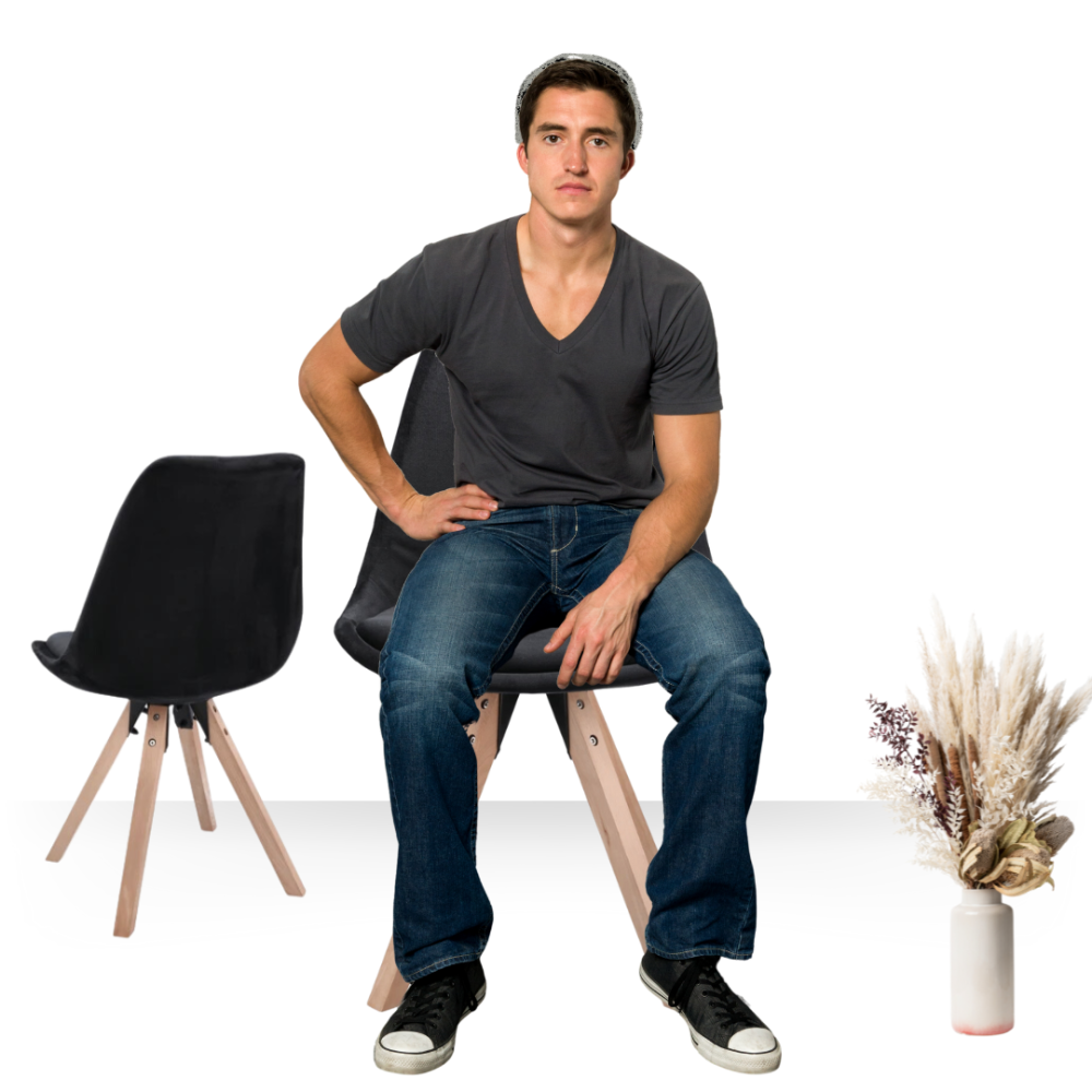 Стілець Saida Jumi у скандинавському стилі з дерев'яними ніжками чорний Київ - фото 9