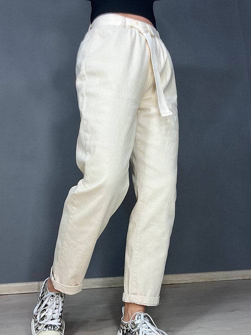 Джинси жіночі A-N 25072 MOM банани талія на резинці з ременем молочні, молочний, M, M, 77 см, 105 см Київ - фото 20