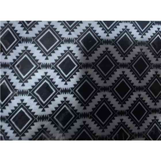 Шторка для ванної Mixxus SCT-007-180x180 з поліестеру із вбудованими кільцями (Візерунок "Соти" чорно-білий) (AC0648) Київ