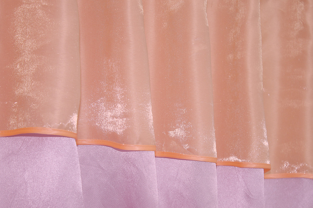 Кухонні штори VR-Textil № 073к з ламбрекеном і підхватами рожевий з персиковим 270х170 см (52-0391) Київ - фото 5