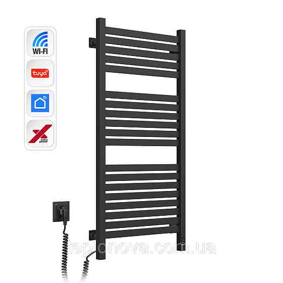 Електрична сушарка для рушників NAVIN Авангард X 480х1000 Sensor з WI-FI лівобічна, чорний муар Чернівці