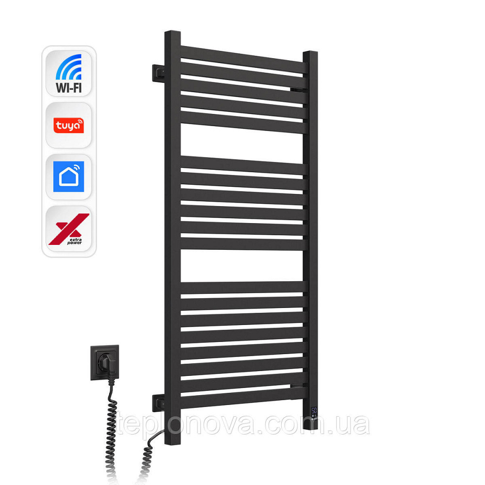 Електрична сушарка для рушників NAVIN Авангард X 480х1000 Sensor з WI-FI лівобічна, чорний муар Чернівці - фото 2