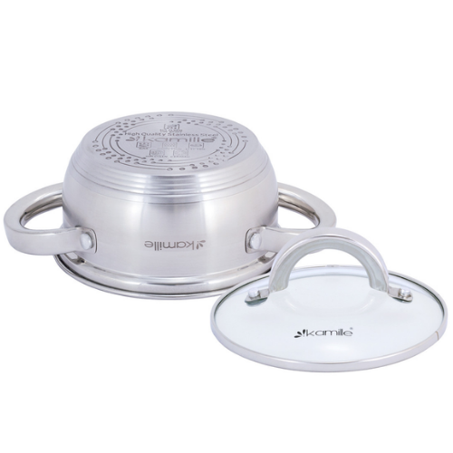 Каструля нержавіюча сталь 1л з кришкою порожнисті ручки 5614S АМА Житомир - фото 9