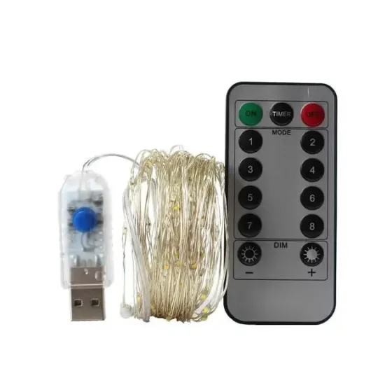 Гирлянда нить с USB и пультом управления, длина 10 м Коломия
