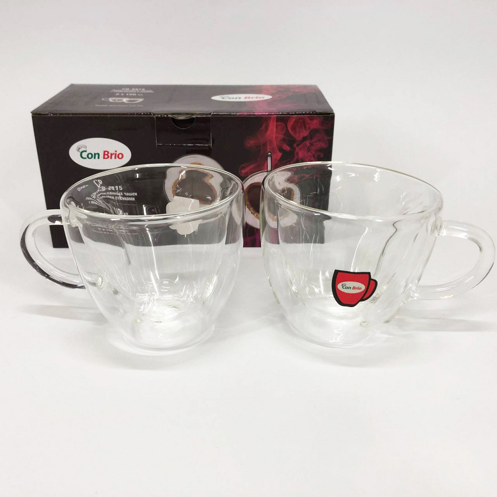 Две чашки с двойным дном Con, Чашка с двойными стенками двойным дном Кружка двойнми стенками стекло MD-54 Львов - изображение 6