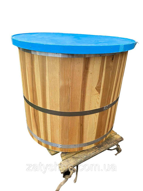 Купиль 110*100 овальная с крышкой и ступеньками Киев - изображение 3