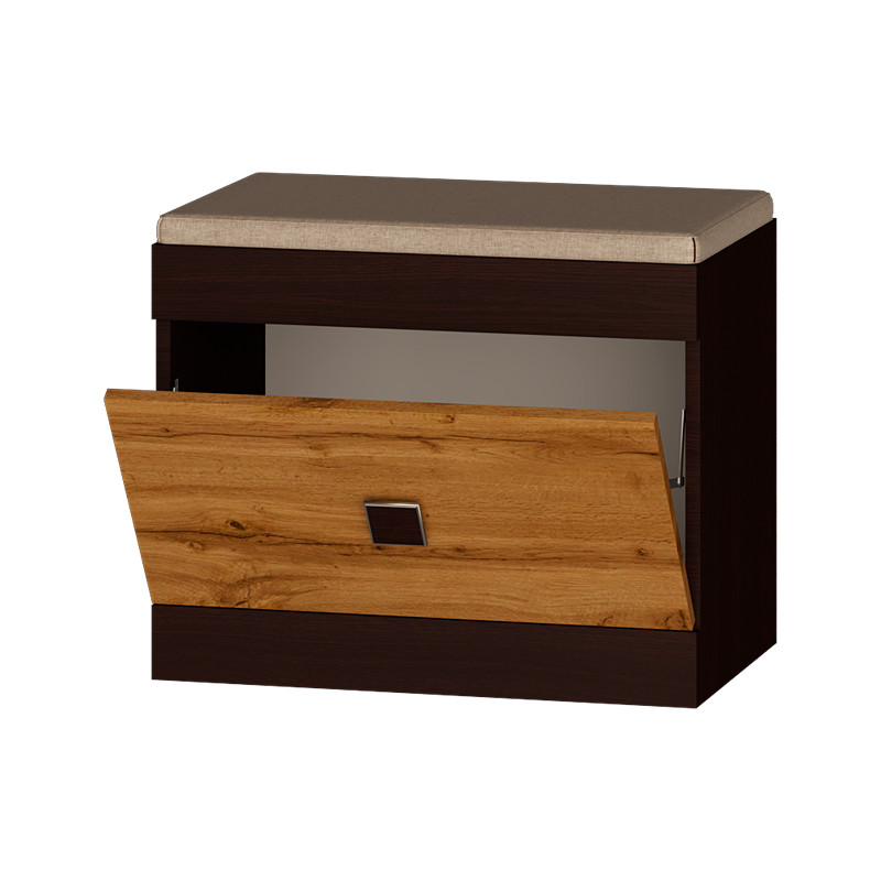 Тумба для взуття Еверест Соната ТО-600 60х38х45 темний венге + дуб крафт золотий (DTM-2211) Дніпро - фото 2