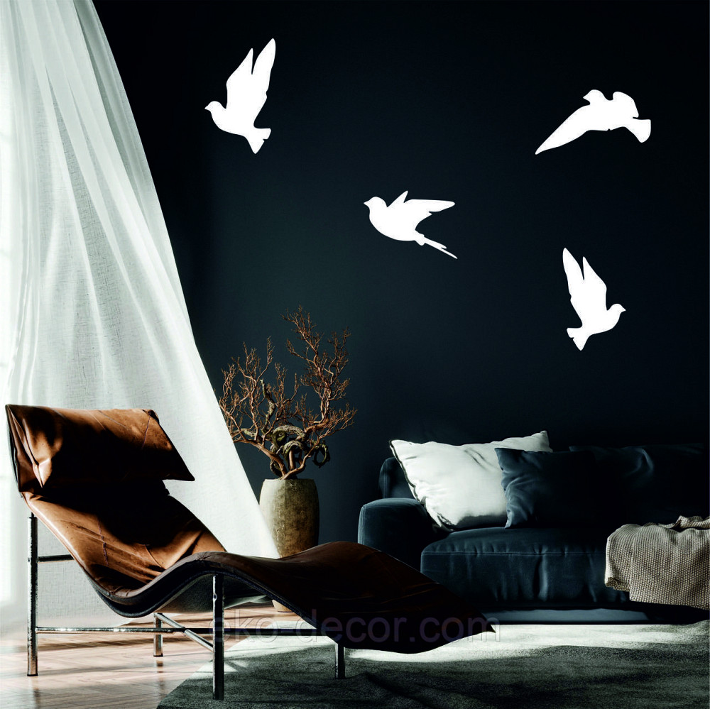 Декоративное настенное Панно «Птичка» Декор на стену(цена за 1шт) 30*18 см, Белый Киев - изображение 8