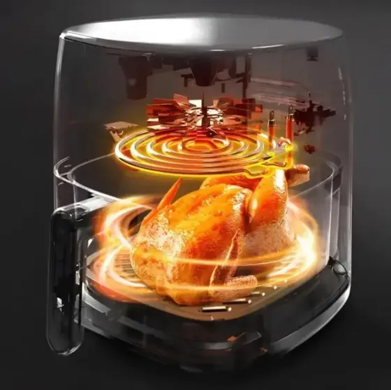 Аэрофритюрка Sokany SK 10052 1700W Аэрогриль безмасляная мультипечь для приготовления без масла 7 л с сенсорным управлением Коломыя