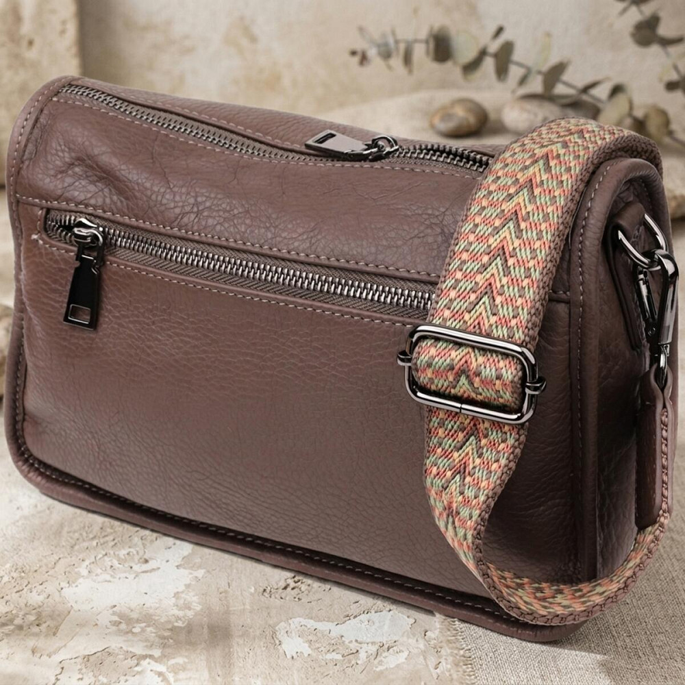 Жіноча сумка на плече із натуральної шкіри Vintage 23003 Коричневий Київ - фото 14