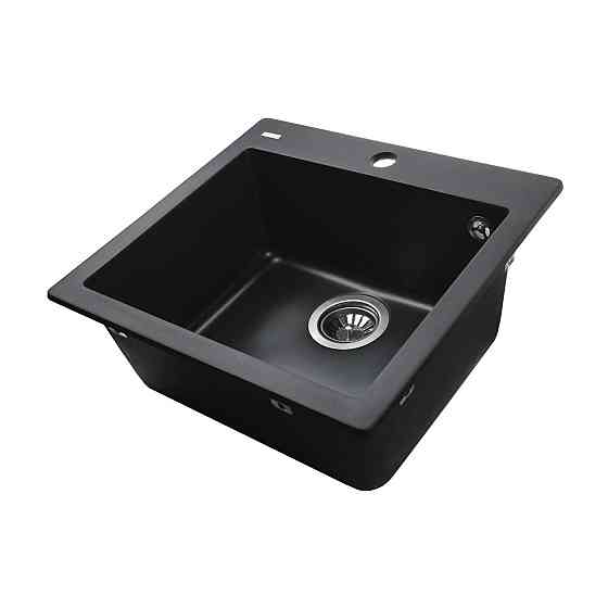 Гранитная мойка Globus Lux AOSTA черный 490x455мм-А0002 (000023577) Киев