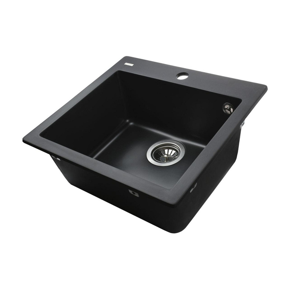 Гранитная мойка Globus Lux AOSTA черный 490x455мм-А0002 (000023577) Киев - изображение 4