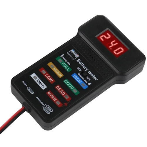 Тестер индикатор состояния АКБ 12–24 В с зажимами, ЖК-дисплей, универсальный, диагностика генератора Киев - изображение 3