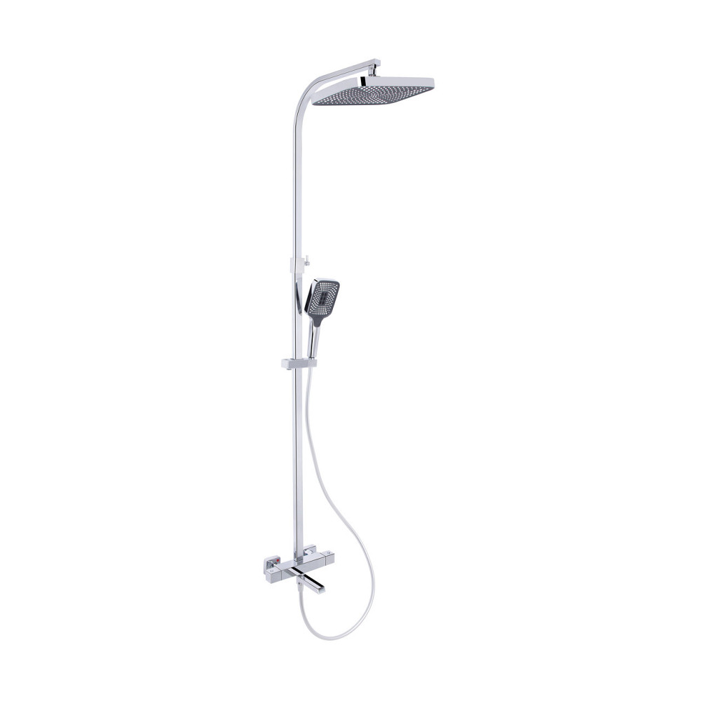 Душова система універсальна Qtap Sloup термостатична на три споживачі (з виливом) QTSLO51103OC48217 Chrome Київ - фото 1