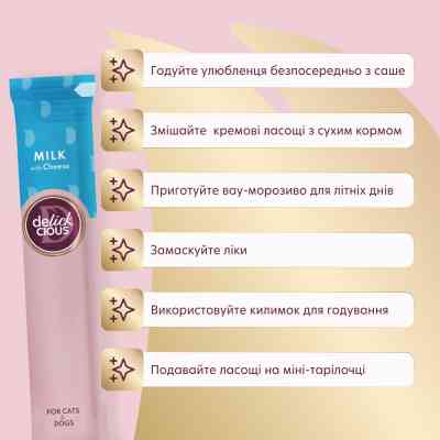 Ласощі для собак Delickcious молоко з сиром 4х15 г (4820269145382) Вінниця