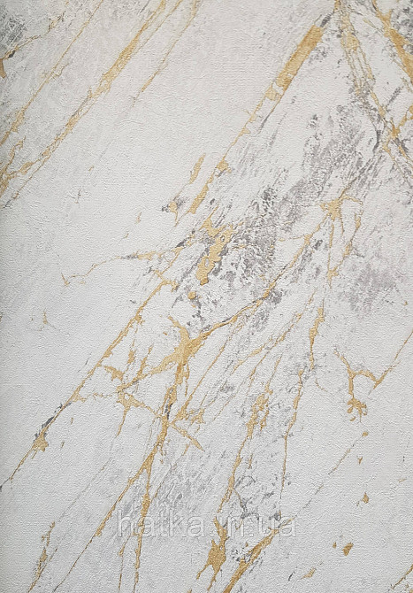 Обои виниловые на флизелине AS creation The Bos 0.53х10 под мрамор золотистые серые белые Киев - изображение 2