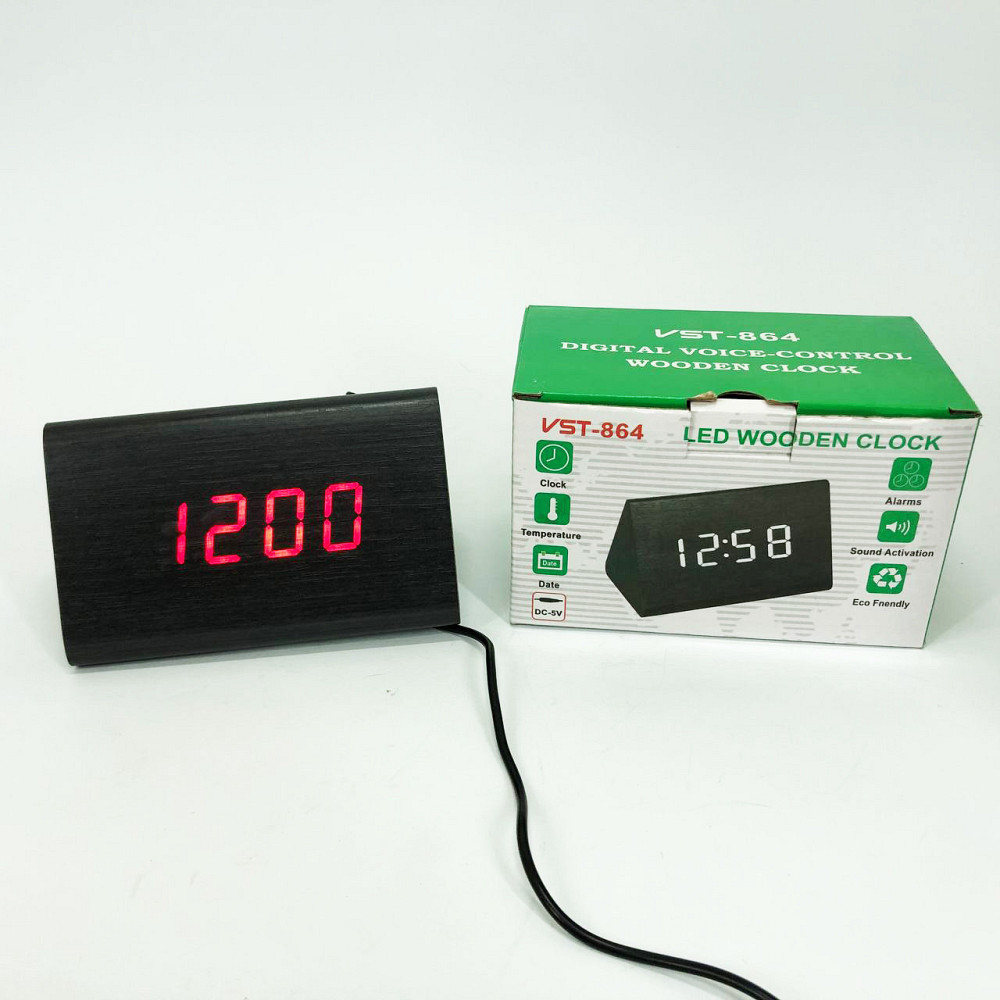 Настільний годинник зі світлодіодним дисплеєм VST-864, Електронні настільні AD-787 годинники digital Київ - фото 8