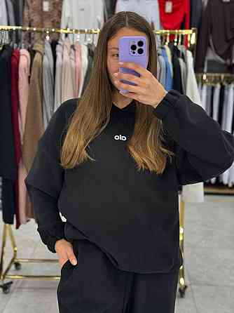 Женский теплый прогулочный костюм двойка: кофта и штаны турецкий флис Черный, 42/44 Одесса