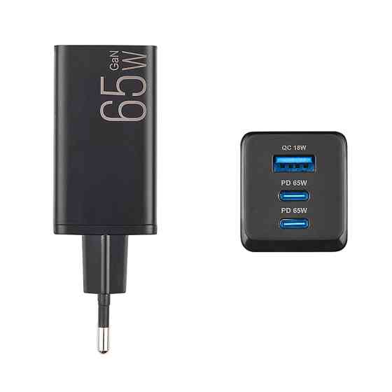 Сетевое зарядное устройство Brevia ePowerGaN PD65W 2xUSB-C+USB-A черный Львов